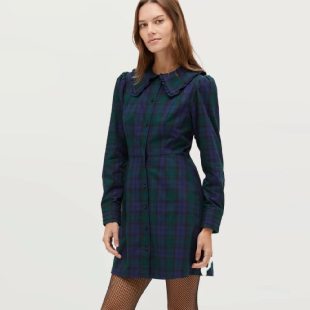 Hill House Hazel Dress, size Small, in Blackwatch Tartan color